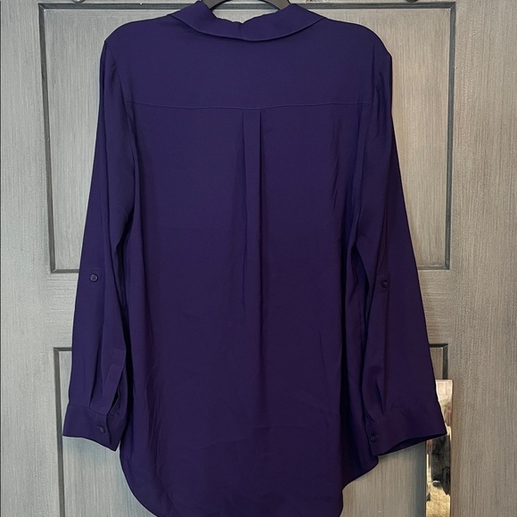 Chico's Sz Medium Deep Purple Long Sleeve Blouse, #boho #classy #professional - Picture 5 of 6